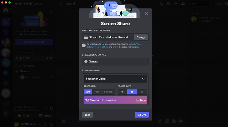 select frame rate according to your preferences