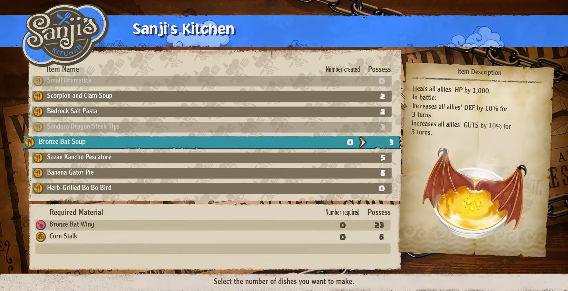 Select the recipe you want to cook