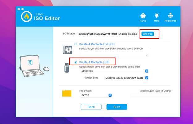 UUbyte ISO Editor Create a bootable USB on MAC 